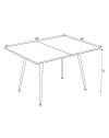 Tavolo allungabile e girevole bianco Lilis 90x60x75H