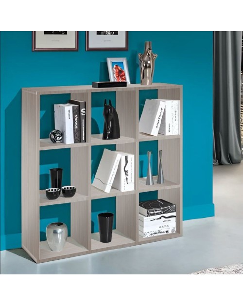 Libreria 9 vani a giorno olmo perla Hawai 106x32x106H
