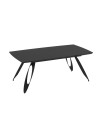 Tavolo allungabile Merkur con gambe in metallo sagomate e piano colore nero 190x103x76H