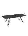 Tavolo allungabile Merkur con gambe in metallo sagomate e piano colore nero 190x103x76H