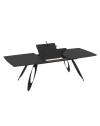 Tavolo allungabile Merkur con gambe in metallo sagomate e piano colore nero 190x103x76H