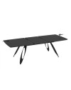 Tavolo allungabile Merkur con gambe in metallo sagomate e piano colore nero 190x103x76H