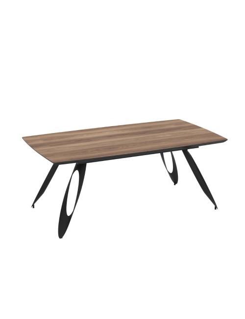 Tavolo allungabile Merkur con gambe in metallo sagomate e piano colore rovere hazar frassino 190x103x76H