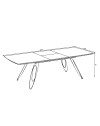 Tavolo allungabile Merkur con gambe in metallo sagomate e piano colore rovere hazar frassino 190x103x76H
