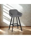 Sgabello Mey grigio cenere con seduta imbottita e gambe in metallo nero – Eleganza e comfort per la zona snack