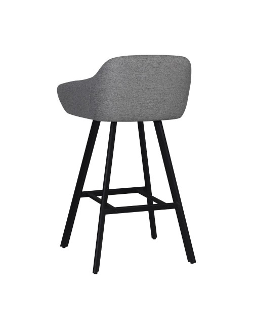 Sgabello Mey grigio cenere con seduta imbottita e gambe in metallo nero – Eleganza e comfort per la zona snack