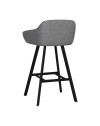 Sgabello Mey grigio cenere con seduta imbottita e gambe in metallo nero – Eleganza e comfort per la zona snack