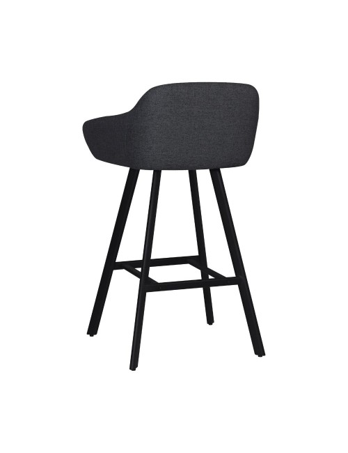 Sgabello Mey grigio scuro con seduta imbottita e gambe in metallo nero – Eleganza e comfort per la zona snack