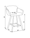 Sgabello Mey grigio scuro con seduta imbottita e gambe in metallo nero – Eleganza e comfort per la zona snack