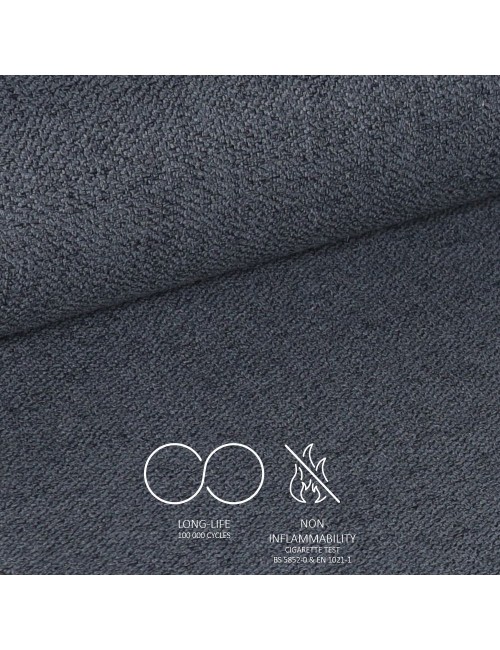 Sgabello Mey grigio scuro con seduta imbottita e gambe in metallo nero – Eleganza e comfort per la zona snack