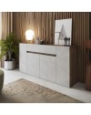 Madia Nordik 4 ante e 1 cassetto in noce e bianco spatolato 170x39.6x85H – Stile e funzionalità