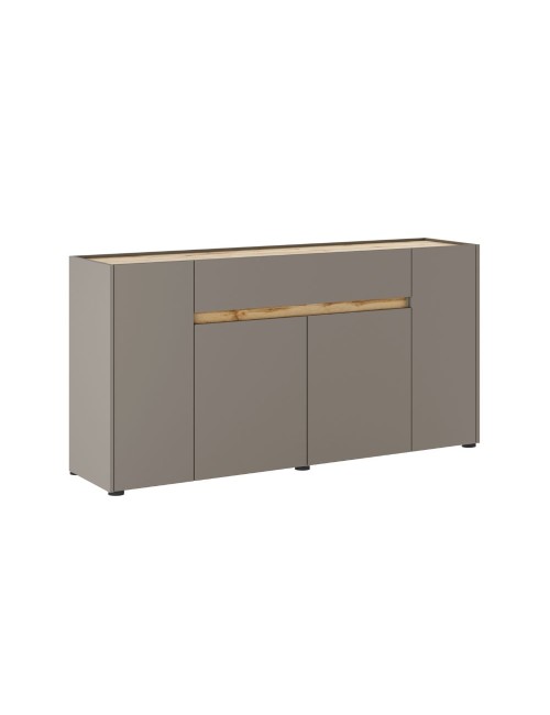 Madia Nordik 4 ante e 1 cassetto in grigio congo e rovere wotan 170x39.6x85H – Stile e funzionalità