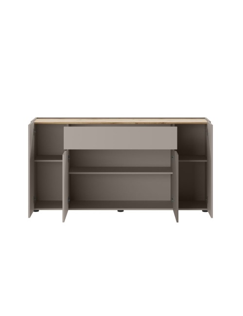 Madia Nordik 4 ante e 1 cassetto in grigio congo e rovere wotan 170x39.6x85H – Stile e funzionalità