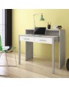 Scrivania Consolle Scrivia cemento e bianco con piano estraibile – Design Funzionale e Salvaspazio