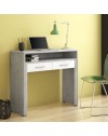 Scrivania Consolle Scrivia cemento e bianco con piano estraibile – Design Funzionale e Salvaspazio