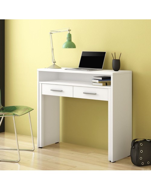 Scrivania Consolle Scrivia bianco opaco con piano estraibile – Design Funzionale e Salvaspazio