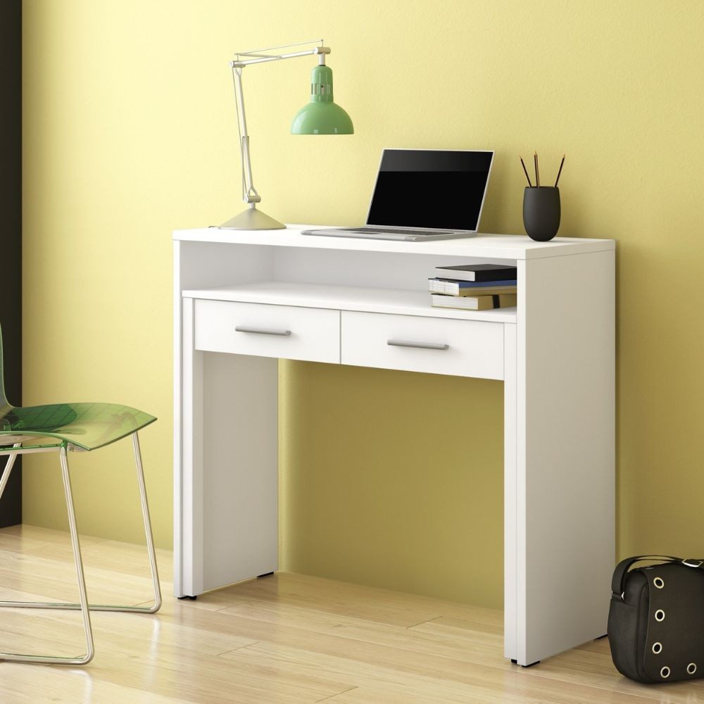Scrivania Consolle Scrivia bianco opaco con piano estraibile – Design Funzionale e Salvaspazio