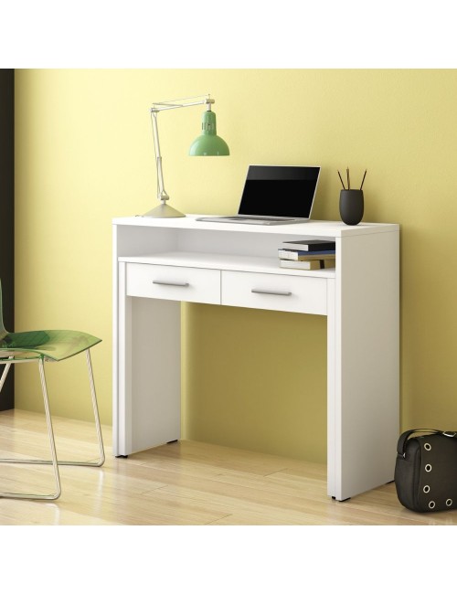Scrivania Consolle Scrivia bianco opaco con piano estraibile – Design Funzionale e Salvaspazio