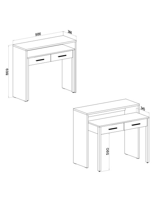 Scrivania Consolle Scrivia bianco opaco con piano estraibile – Design Funzionale e Salvaspazio