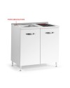 Mini cucina Cucinino80 bianco larice con lavello e piano cottura vetroceramica 80x60x85H
