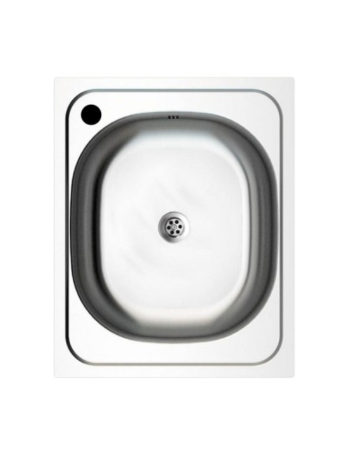 Mini cucina Cucinino80 bianco larice con lavello e piano cottura vetroceramica 80x60x85H