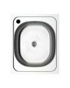 Mini cucina Cucinino80 bianco larice con lavello e piano cottura vetroceramica 80x60x85H
