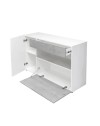 Madia Astra cemento e bianco con 2 ante cassetto e vano a giorno 130x41.2x82H