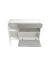 Madia Astra cemento e bianco con 2 ante cassetto e vano a giorno 130x41.2x82H