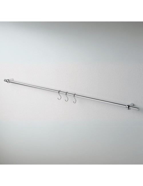 Asta appendi mestoli acciaio lucido 90 centimetri 4 ganci KITCROMO90