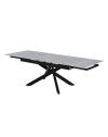Tavolo allungabile Trivia con piano in ceramica larice beige e gambe in metallo nero 160x90x75.5H