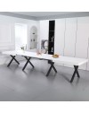 Tavolo allungabile Dava con piano bianco opaco e gambe in metallo nero 200x100x74H