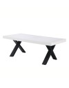 Tavolo allungabile Dava con piano bianco opaco e gambe in metallo nero 200x100x74H