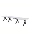 Tavolo allungabile Dava con piano bianco opaco e gambe in metallo nero 200x100x74H