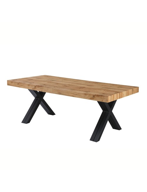 Tavolo allungabile Dava con piano rovere e gambe in metallo nero 200x100x74H