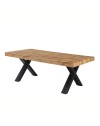 Tavolo allungabile Dava con piano rovere e gambe in metallo nero 200x100x74H