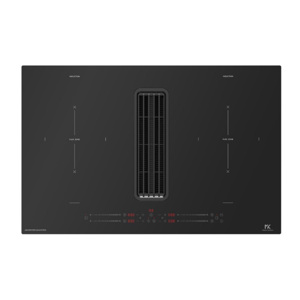 Piano cottura induzione con cappa integrata Master Kitchen MKHI804FHEDBK 4 zone classe A