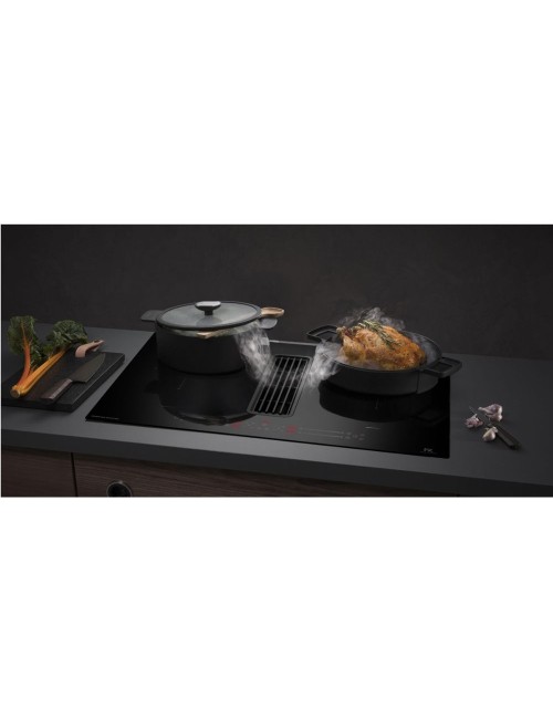 Piano cottura induzione con cappa integrata Master Kitchen MKHI804FHEDBK 4 zone classe A