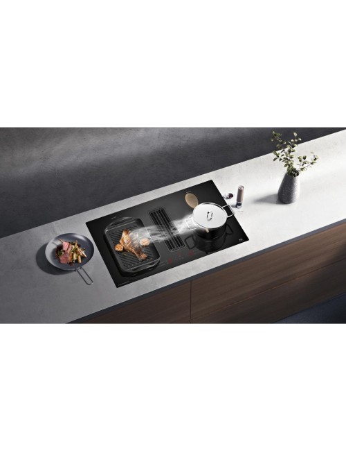 Piano cottura induzione con cappa integrata Master Kitchen MKHI804FHEDBK 4 zone classe A