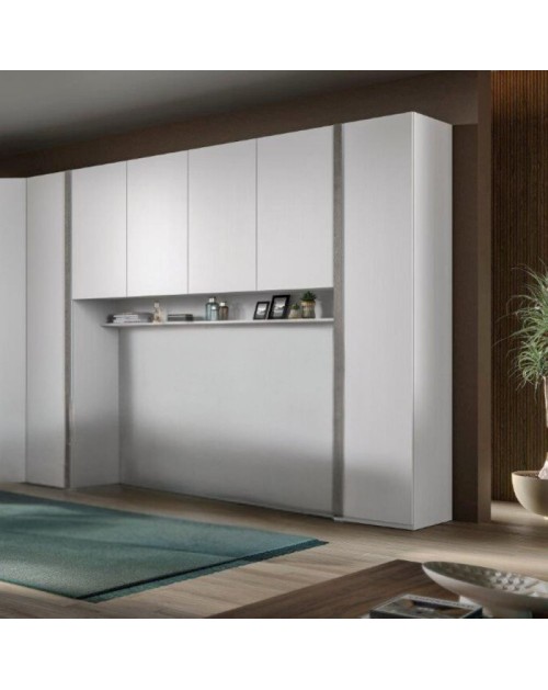 Armadio a ponte bianco frassino Ettore 288x55x236H
