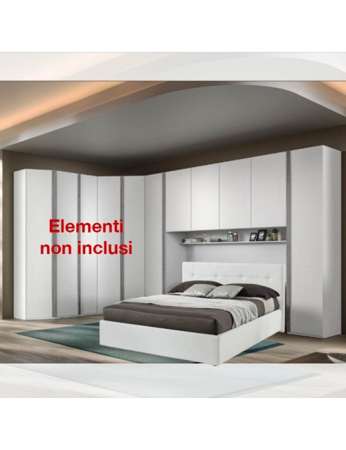 Armadio a ponte bianco frassino Ettore 288x55x236H