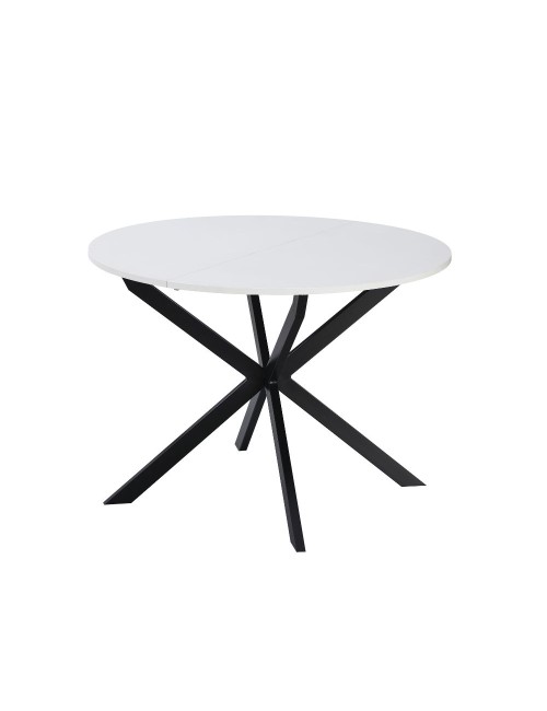 Tavolo rotondo allungabile Rut bianco 100x100x77H – Design moderno e praticità quotidiana