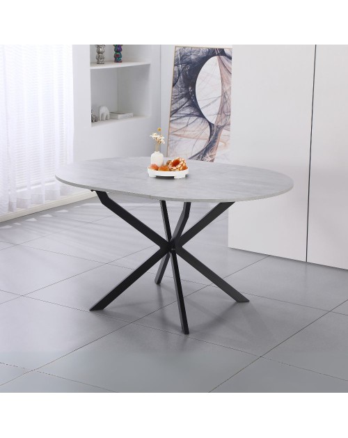 Tavolo rotondo allungabile Rut cemento 100x100x77H – Design moderno e praticità quotidiana