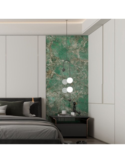 Pannello decorativo effetto marmo verde lucido 122x300 PANGH168 – Design per ogni spazio