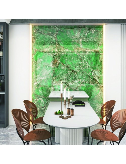 Pannello decorativo effetto marmo verde lucido 122x300 PANGH168 – Design per ogni spazio