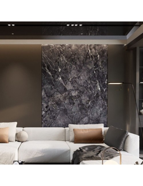 Pannello decorativo effetto marmo nero lucido 122x300 PANGH35 – Design per ogni spazio