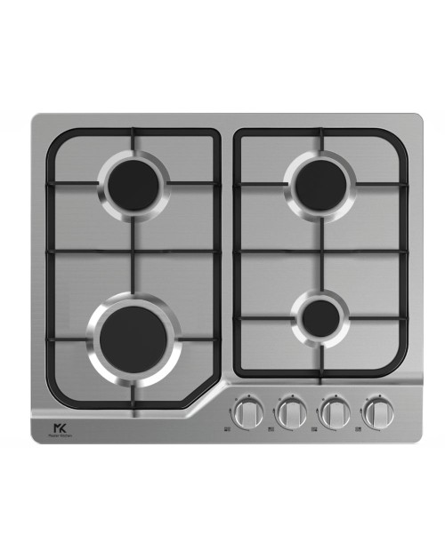 Piano cottura 4 fuochi acciaio inox Master Kitchen MKHG 6401F E XS con griglie in ferro smaltate