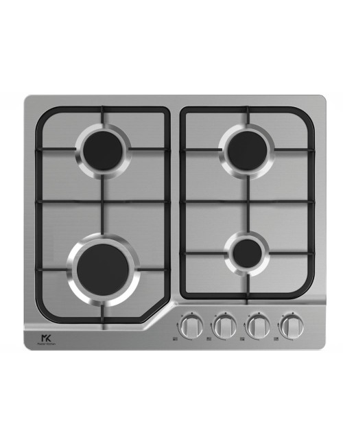 Piano cottura 4 fuochi acciaio inox Master Kitchen MKHG 6401F E XS con griglie in ferro smaltate