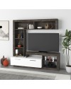 Parete attrezzata Leo 171x42x171 colore dark coffe bianco