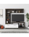 Parete attrezzata Leo 171x42x171 colore dark coffe bianco