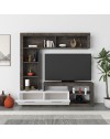 Parete attrezzata Leo 171x42x171 colore dark coffe bianco